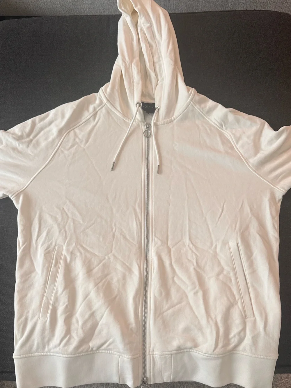Armani Exchange A|X Off White Logo Hoodie